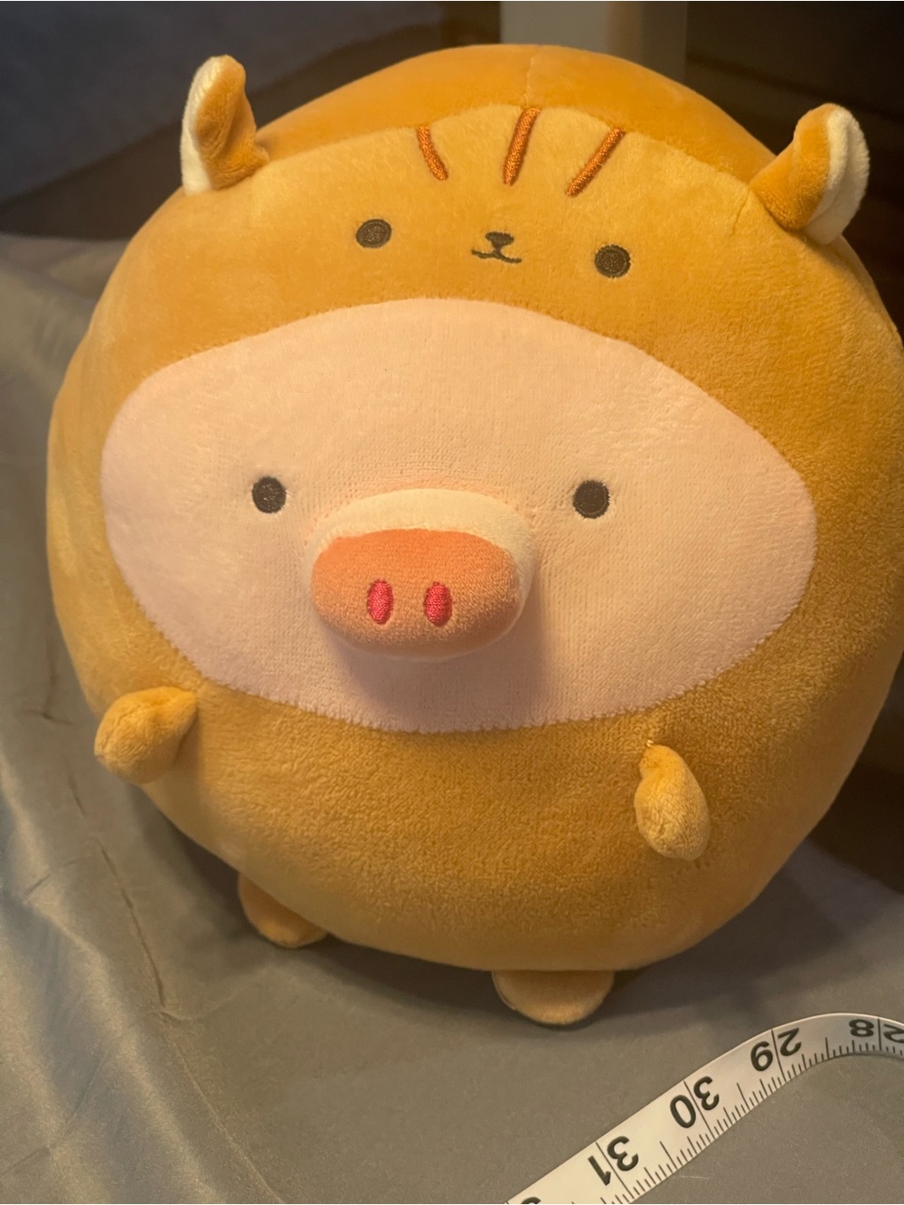 MINISO Mini Family Pig Cosplay Cat Plush Stuffed Animal Toy Brown